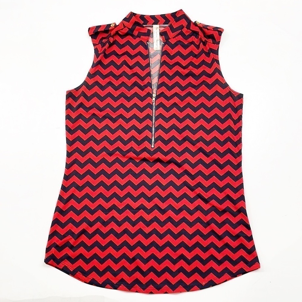 PerSeption Concept chevron printed top